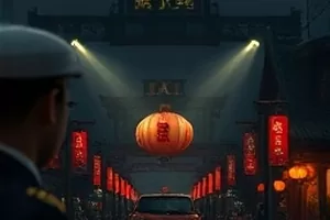 影片《午夜面包房》封面，凌晨街道上一间亮着灯的小店