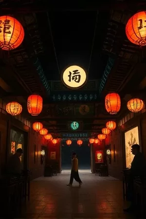 剧集《风起云汀》封面，江南水乡雨巷中的青石小路